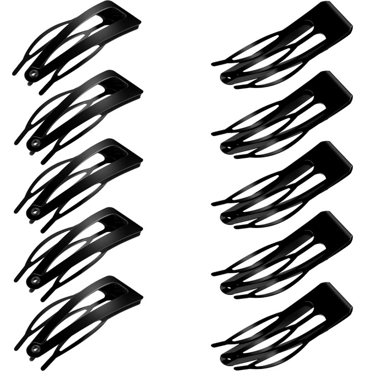 Chinco 24 Pcs Double Grip Hair Clips Metal Snap Clips Women Barrettes for Hair Making Salon SuppliesBlack2 Inch