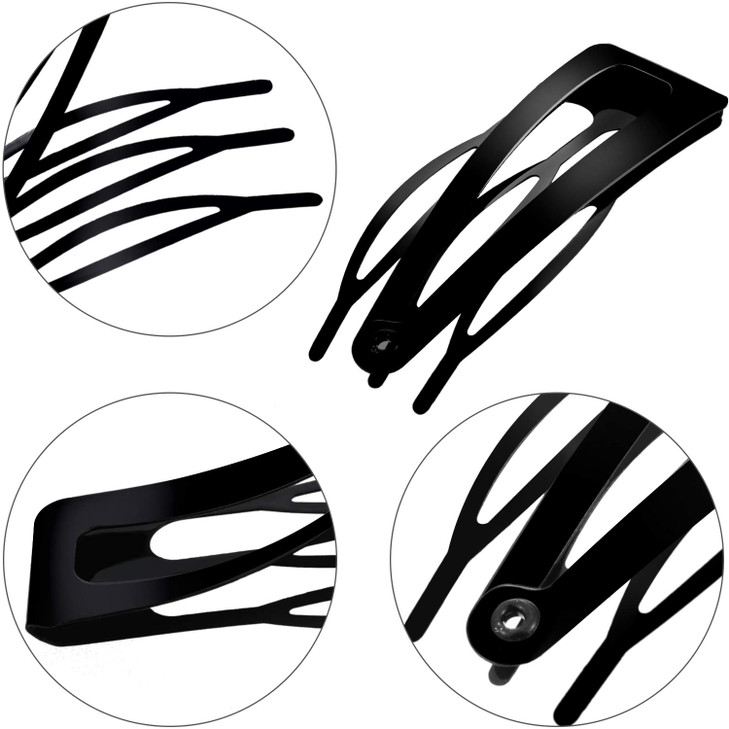 Chinco 24 Pcs Double Grip Hair Clips Metal Snap Clips Women Barrettes for Hair Making Salon SuppliesBlack2 Inch