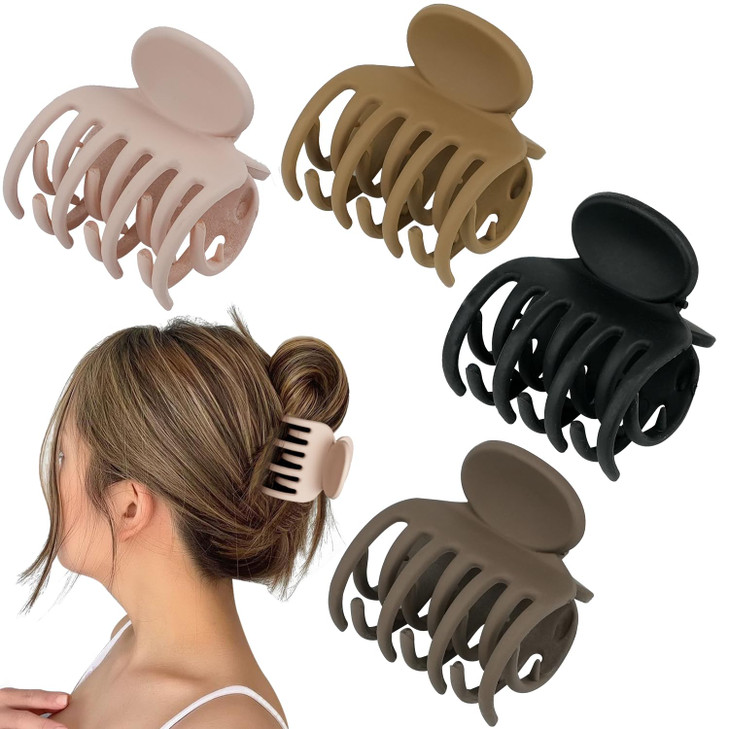 Medium Hair Clips for Thin Fine Hair 15 Small Claw Hair Clips for Women and Girls Matte Double Row Jaw Clip Non Slip Hai