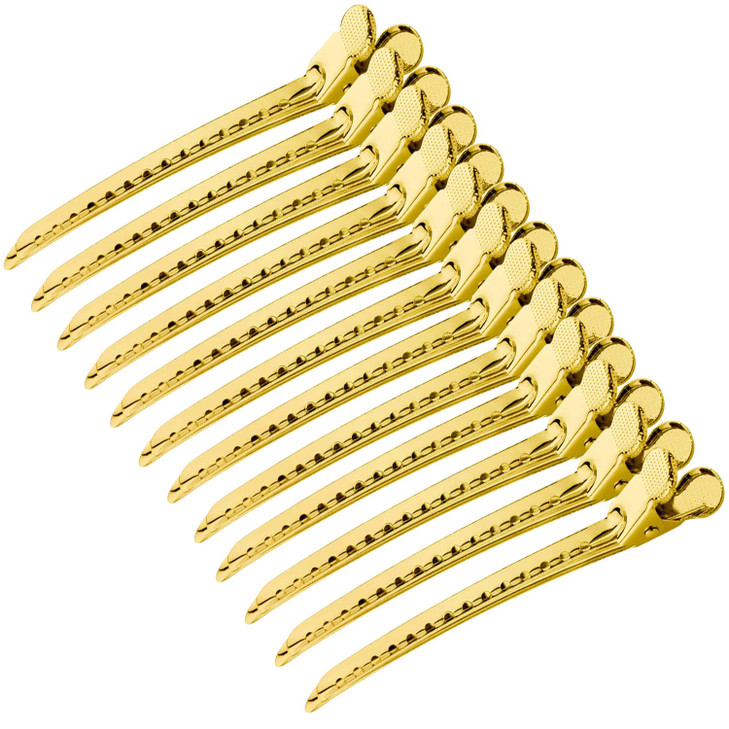 Alligator Hair Clips for Styling Sectioning Metal Rustproof Duckbill Hair Clips with Holesfor Hair StylingColoring 12 Pi