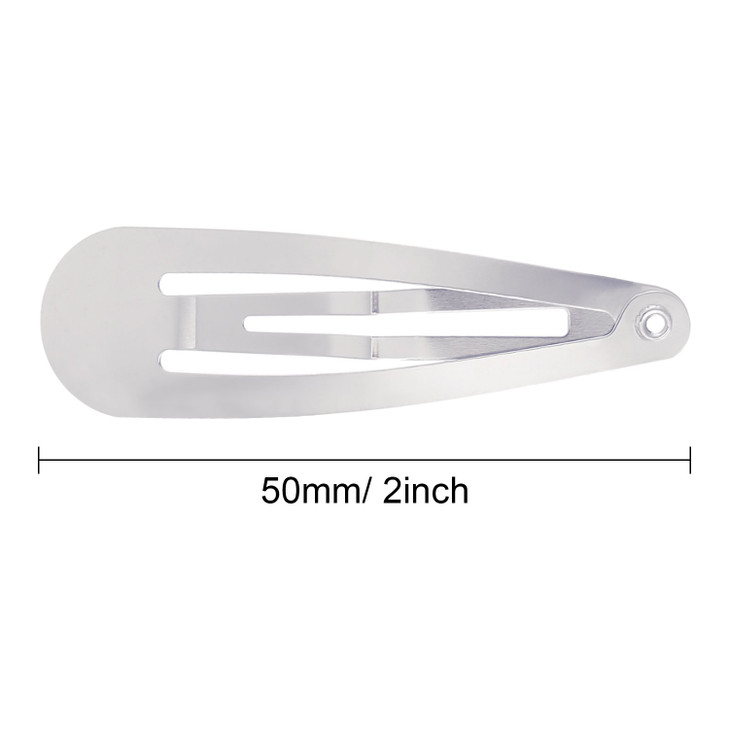 Hotop 50 Pack 2 Inch Silver Metal Snap Hair Clips for Women Non Slip Hair Barrettes for Styling Hairpins Accessories for