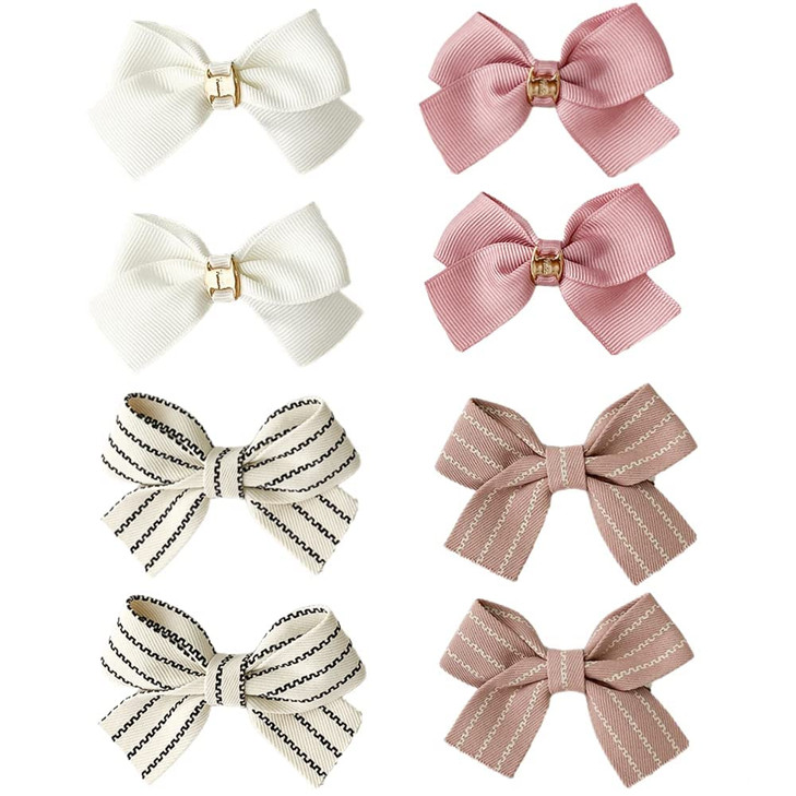 8PCS Baby Girl Dog Gift Wrap Hair Bow Clips Barrettes Assorted Hair Accessories Alligator Clip for Little Girls Toddler