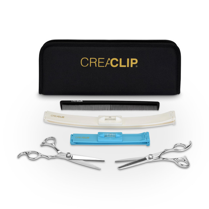CreaProducts Original CreaClip Case and Hair Scissors Hair Cutting Tool Hair Cutting Shears Thinning Scissors Hair Comb