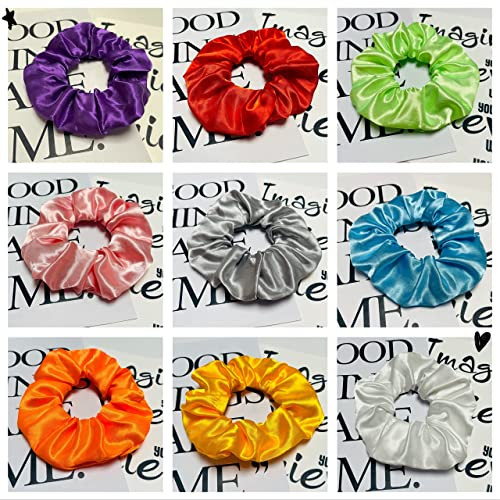 9 PCS Light Up Scrunchies Colorful Elastic Hair Ties with 3 Light Modes NO ZIPPER Party Hair Bands Glow in Dark Supplies