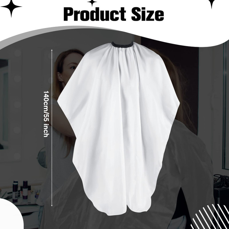 Jeyiour 6 Pieces White Barber Cape Professional Hair Cutting Salon Cape with Adjustable Snaps for Haircuts Coloring Adul