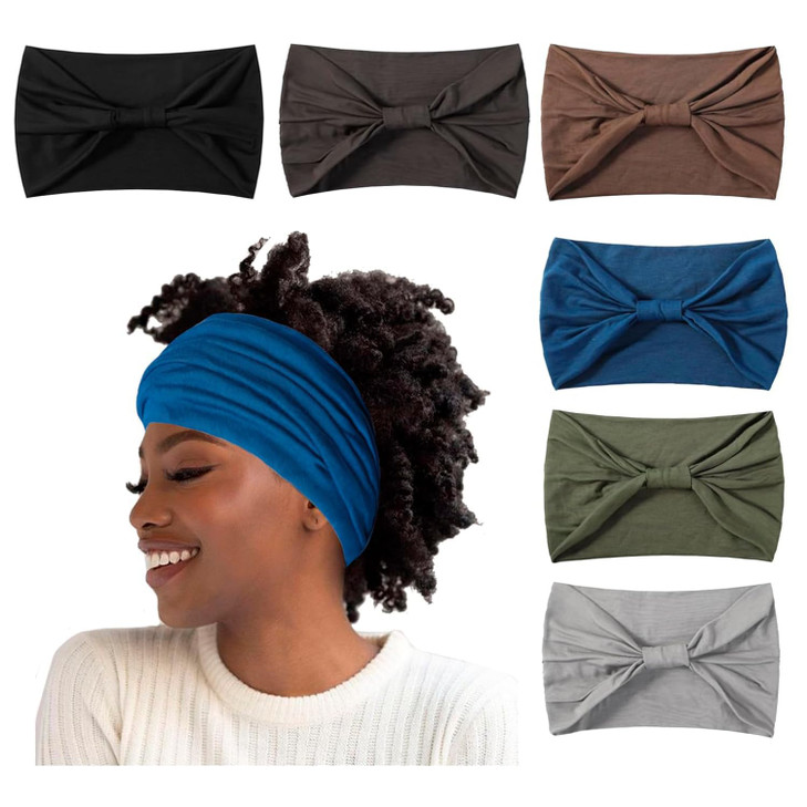 Artilady 7 Wide Headbands for Women Extra Large Stretchy Headwrap Soft Elastic Non Slip Head Bands Sports Yoga Running H