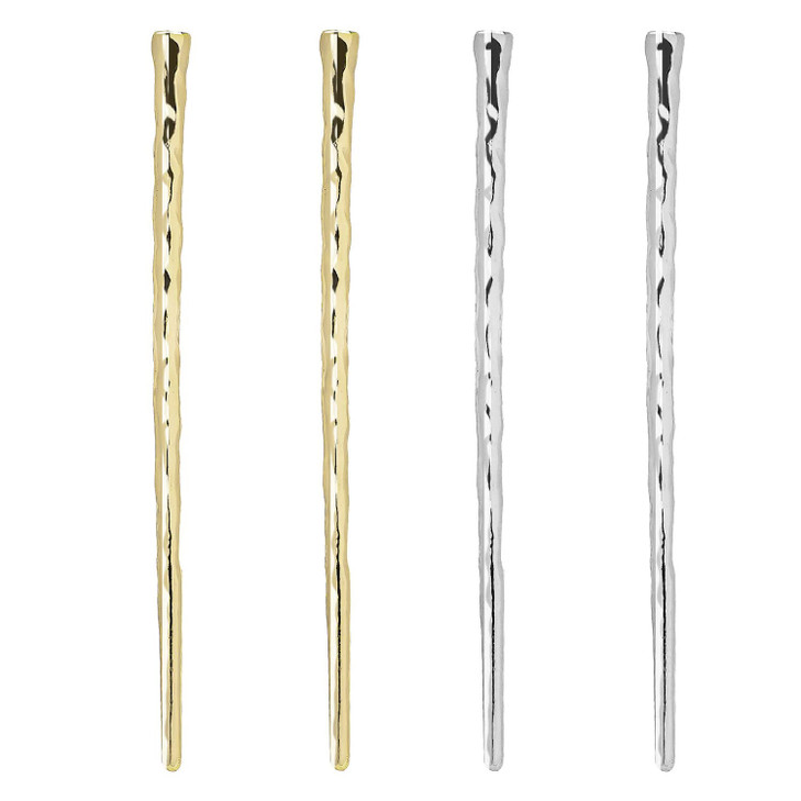 RAYNAG 4 Pack Bun Hair Sticks Metal Hair Chopsticks Charms Girl Women Hair Pin Alloy Hair Pick Gold and Silver 49inch