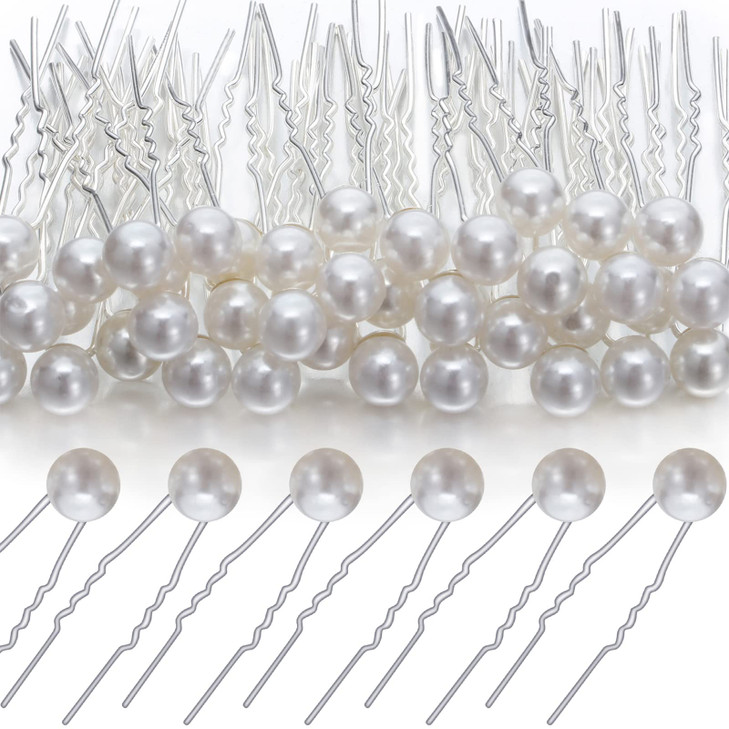 40 Packs Pearl Hair Pins Bridal Wedding White Pearl Hair Accessories Bobby Clips for Brides and Bridesmaids03 Inch