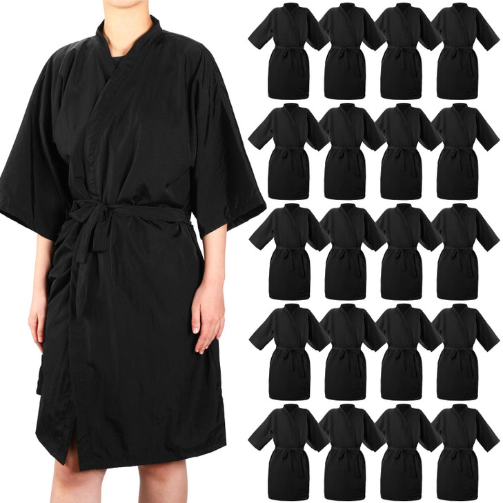 Toulite 20 Pcs Salon Robes black Salon Smocks for Clients Hair Client Gown Cape for Men WomenClassic