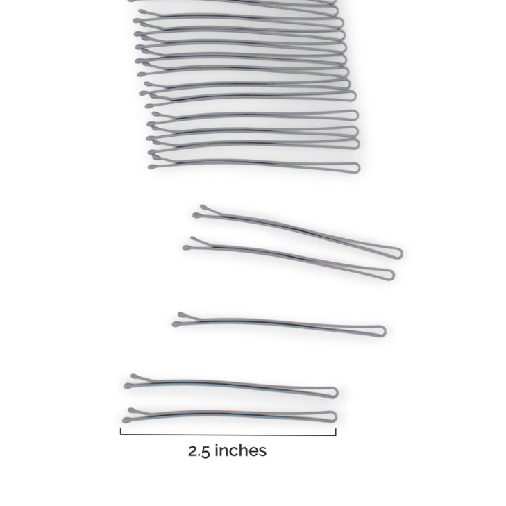 Heliums Large Bobby Pins Gray 25 Inch Extra Long Straight Hair Pins Enamel Coated 24 Count