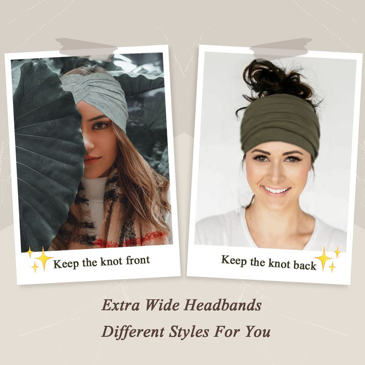 YONUF Wide Headbands For Women Extra Large Headband Twisted Knot Head Bands For Womens Hair Band Scarf Turban Accessorie