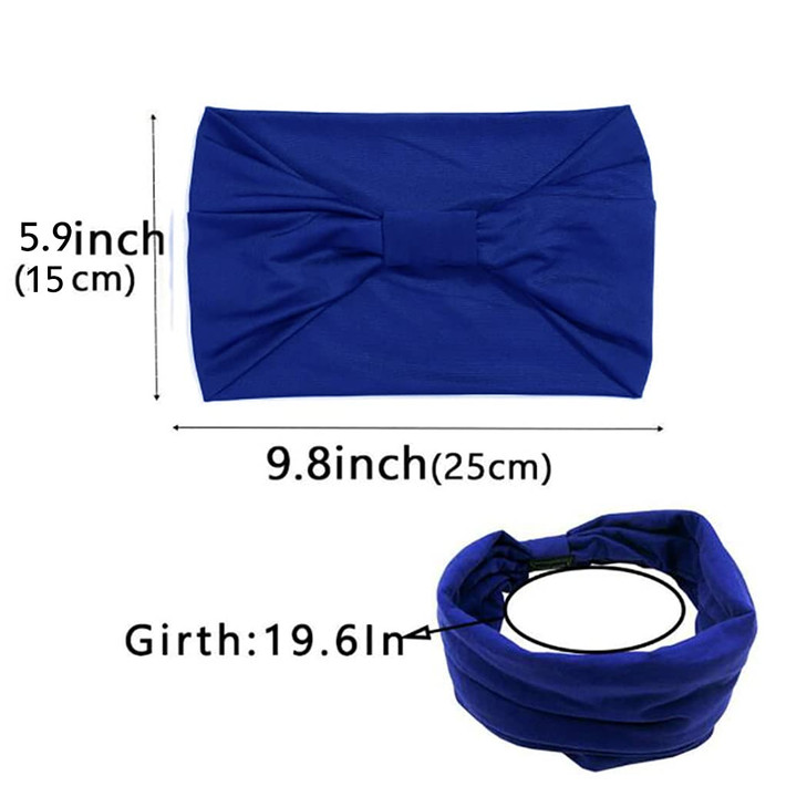 CAKURE Wide Headbands African Head Wraps Extra Wide Turban Headband Yoga Running Hair Accessories for Women Pack of 4