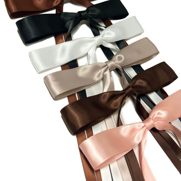 Cute Hair Accessories Bow Hair Clips Ribbon Barrettes with Long Tails and Tassels for Girls 6PCS Fashion Set