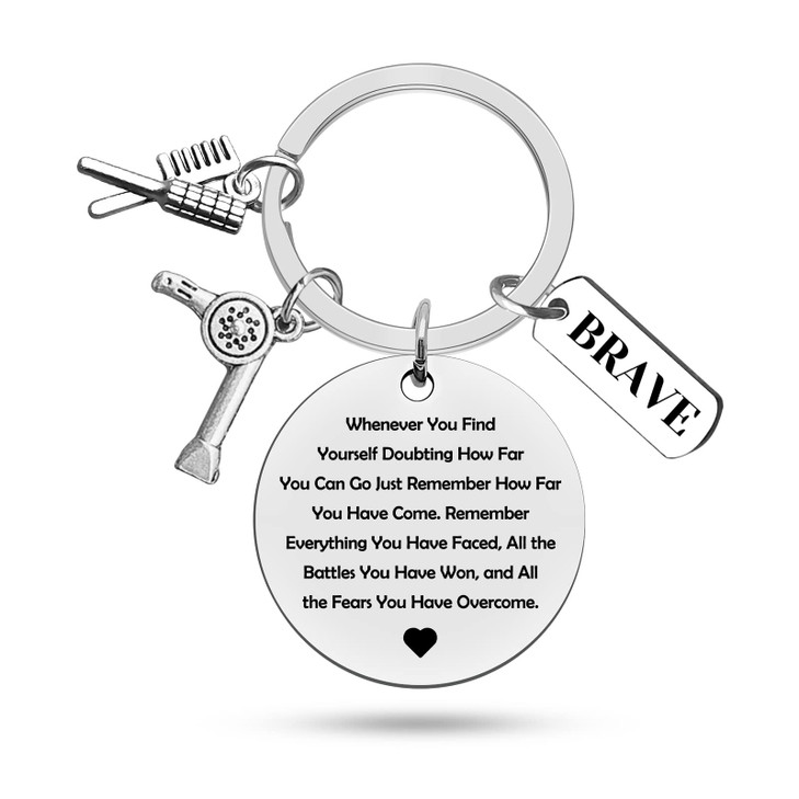 Heigebi Hairdresser Gift Hair Stylist Keychain Cosmetology Graduation Inspirational Gift for Hair Stylist Appreciation B