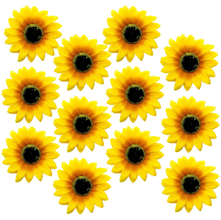 AUEAR 12 Pack Sunflower Alligator Clips Duckbill Hair Flower Barrettes Styling Accessories for Women Beach Summer Party