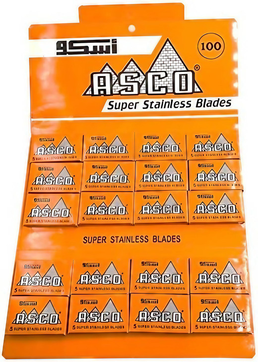 100 ASCO Super Stainless Double Edge Safety Razor Blades online at globaldelivered