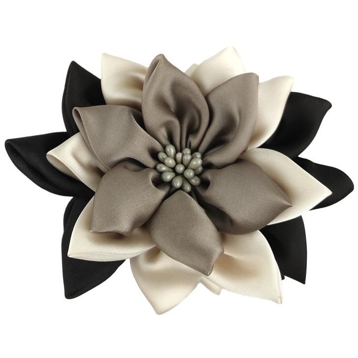 Merdia Hair Clip Flower Design Hair Claw Clips for Women Polyester Plastic Plaster Hair Clips Sturdy Hold Ideal for All