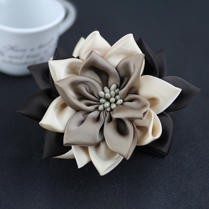 Merdia Hair Clip Flower Design Hair Claw Clips for Women Polyester Plastic Plaster Hair Clips Sturdy Hold Ideal for All