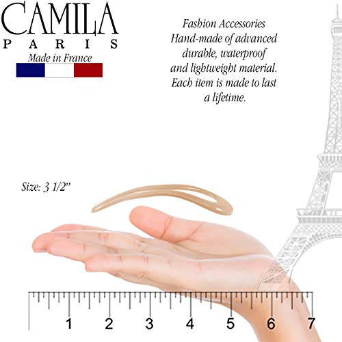 Camila Paris CP3096 French Twist Stick Clip Pins Beige Wavy Hair Pin UShaped Hair Fork for Girls Spiral Updo Chignon Bun