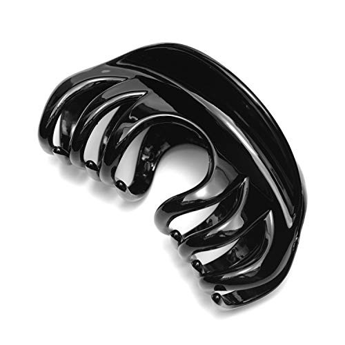Youxuan 4 Inch Hair Claw for Women Pretty Clip Grip for Thick Hair Black
