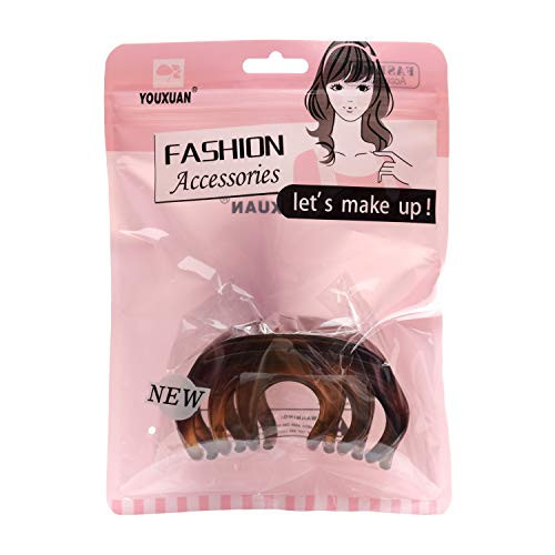 Youxuan 4 Inch Hair Claw for Women Pretty Clip Grip for Thick Hair Coffee
