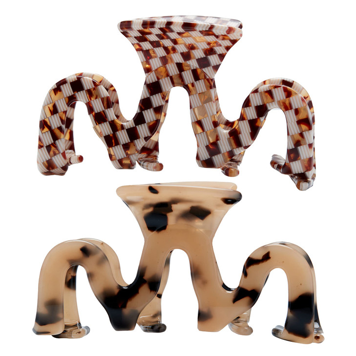 Large Tortoise Shell Claw Clip 35 Inch Cellulose Acetate Hair Claw Clips Checkered Hair Claw Clips French Design Hair Ja