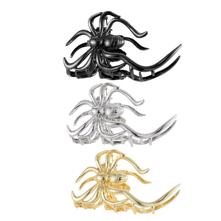 Jumbo Metal Hair Claw Clips for Thick Hair 44 Spider Jaw Clips Large Fancy Hair Clasps and Accessories for Women 3 Pack