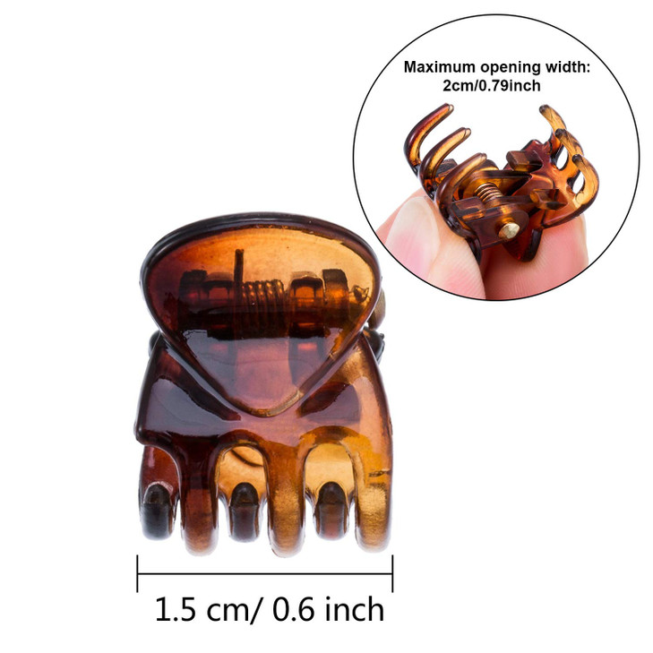 HOTOP 24 Pcs Mini Hair Claws Clips Small Non Slip Plastic Jaw Clips for Girls and Women Coffee