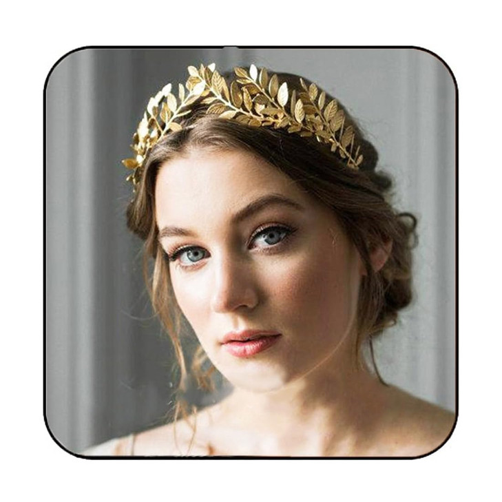 JAKAWIN Greek Goddess Headband Accessories Gold Leaf Crown for Women HG001 Gold