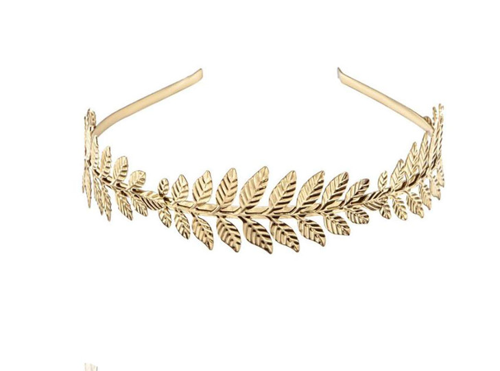 Fodattm Women Lady Greek Roman Laurel Leaf Hair Hoop HeadBand Bridal Hair Crown Headdress Metal Leaf Branch French Hair