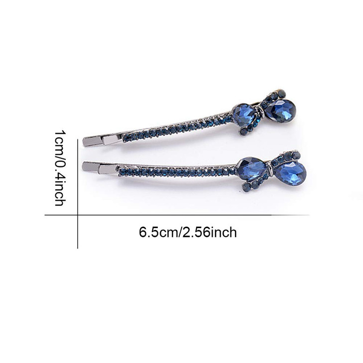 VinBee Blue Vintage Hair Pins Bobby Pins Crystal Rhinestone Hair Clips Accessories for Women and GirlsNavy Blue HairAcce