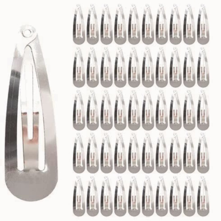 Non Slip Metal Snap Hair Clips 50 Classic Barrettes for Women and Girls Suitable for All Hair Types Anti Rust Silver 49