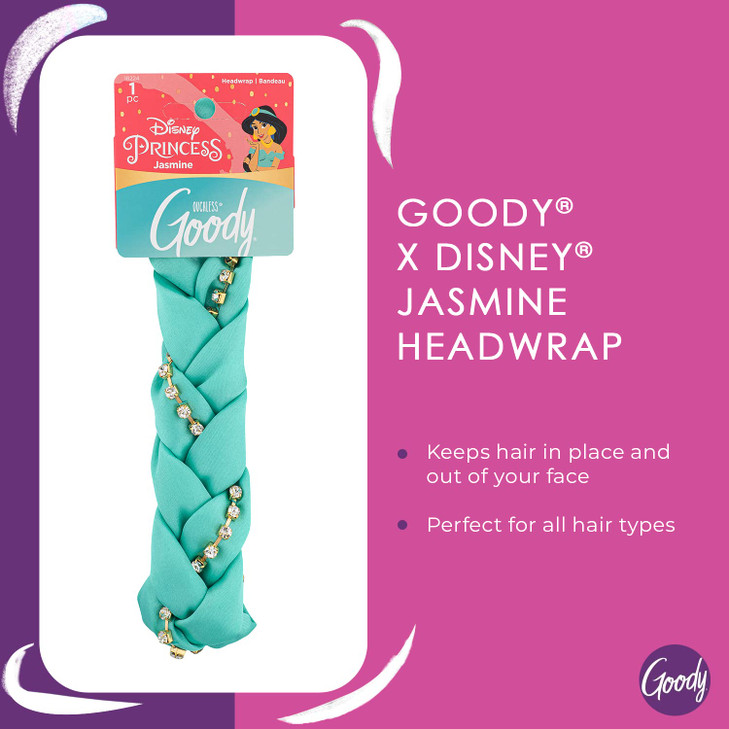 Goody Kids Ouchless Braided Headband For All Hair Types Disney Princess Jasmine Comfort Fit for AllDay Wear for Children