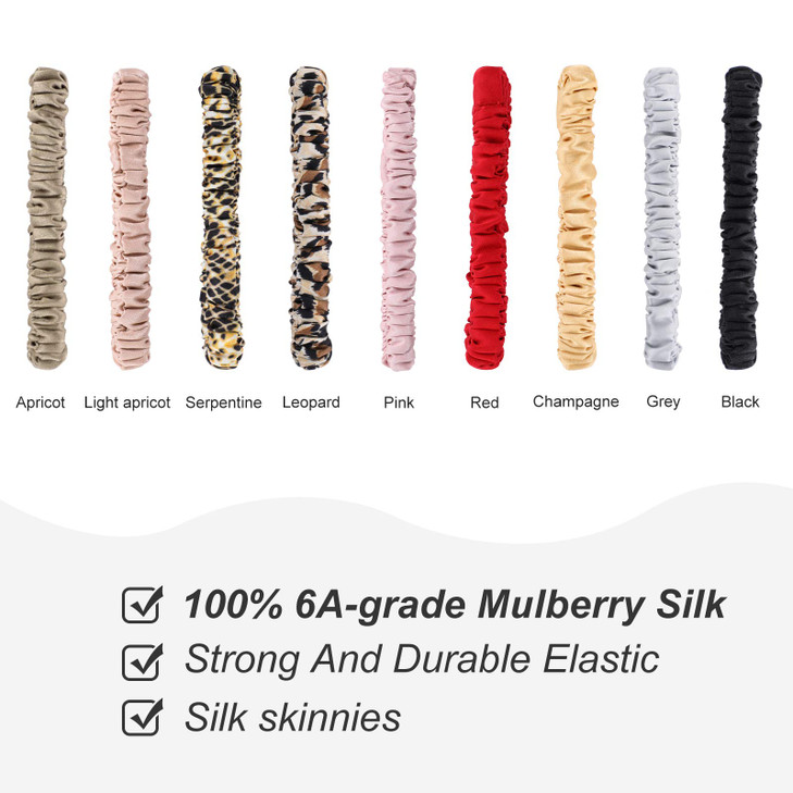 Chuangdi 9 Pieces Silk Scrunchies for Long Hair Silk Hair Ties Scrunchies for Women Girls Elastic Ponytail Holders with