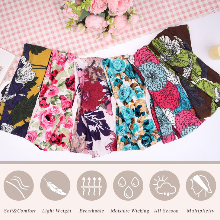 XTREND 6 Pcs Womens Headbands Twisted Cross Elastic Hairbands Yoga Workout NonSlip Sweat Soft Headbands Solid Color Simp