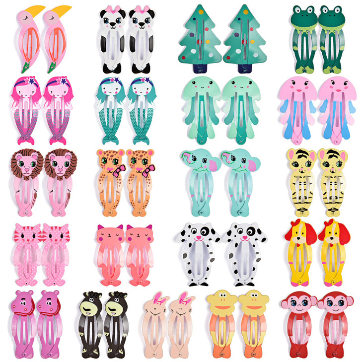 IKOCO Hair Clips for Girl 42Pcs Animal Pattern Snap Hair Clips Cartoon Design Barrettes for Toddler Girls