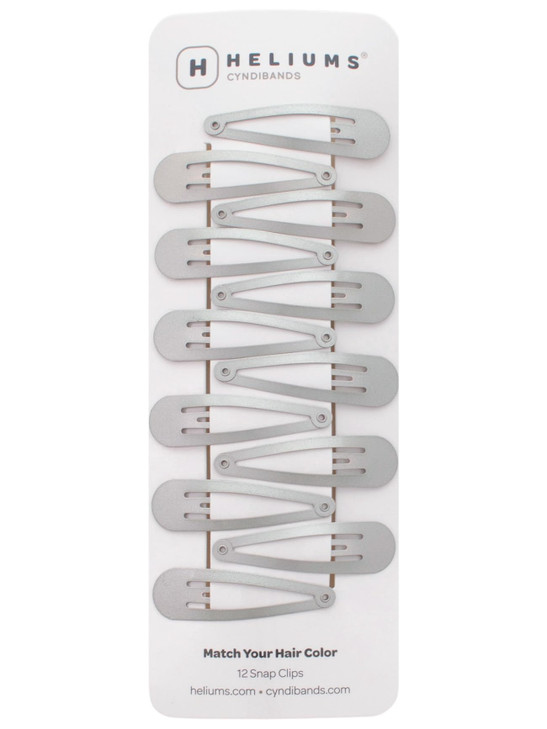 Heliums Snap Hair Clips for Women Silver Gray 2 Inch Metal Barrettes for Thin Hair and Kids Neutral Colors 12 Count