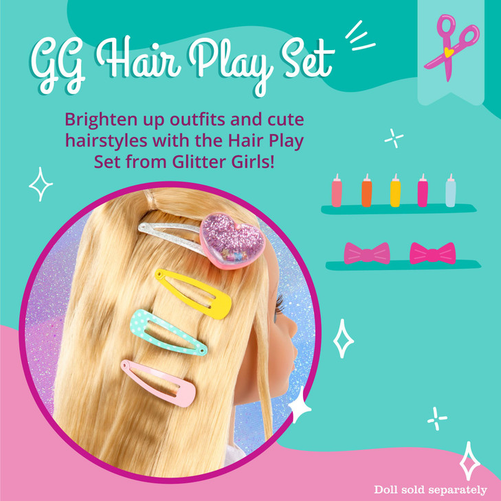 Glitter Girls 14Inch Doll Accessories Hair Play Set Hair Styling Accessories Toys Clothes and Accessories for Girls 3 Ye