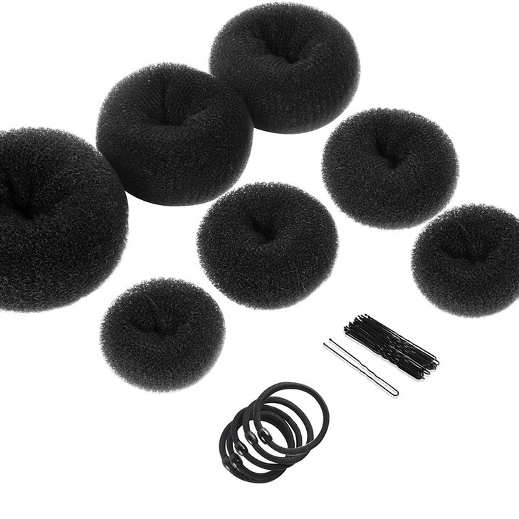 Teenitor Hair Styling Kit 5 Bands 20 Bobby Pins 7 Chignons 2 Small 2 Medium 1 Large 1 ExtraLarge Black