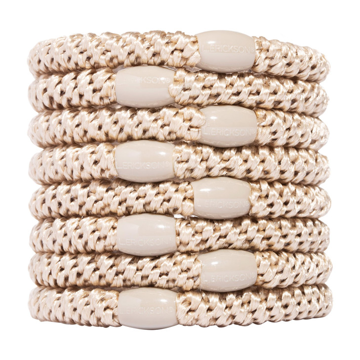 L Erickson Pony Hair Ties Camel Beige 8 Pack Ponytail Holders No Damage Tan White Color Hair Bands Accessories and Hair