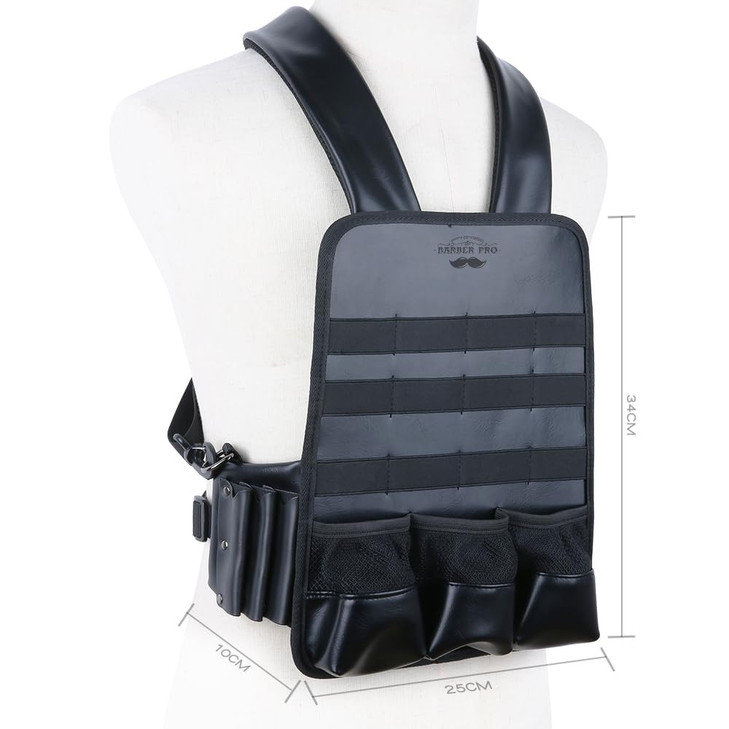STYLANCE Hairdresser Scissor Holster Pouch Bag Leather Chest Rigs Bag Vest Barber Vest Haircut ToolsHairdresser scissor