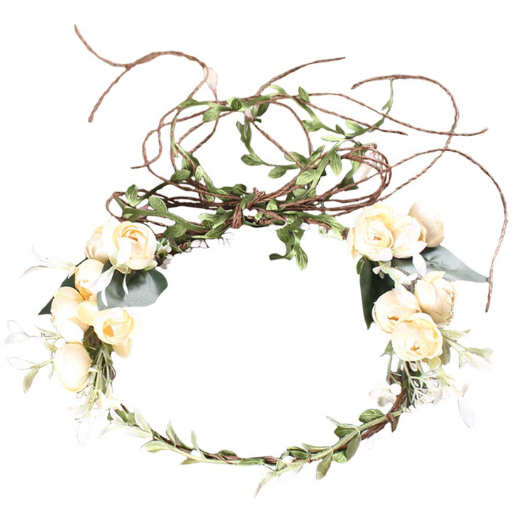 YAXAMING Halloween Rose Flower Headband Floral Leaf Crown Hair Hoops Bands Leaves Wreath Headpiece Hairband Women Xmas H