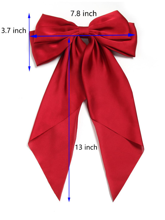 Furling Pompoms Hair Bows for WomenLarge Satin Silky Hair Bow Clips Ribbon Long Tail French Barrette Hair Clamps Girls H