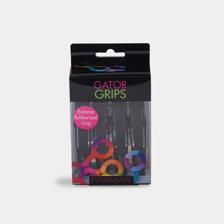 Framar Gator Grips Black Styling Hair Clips Professional Black Hair Clips with Hair Styling and Sectioning Rubberized Wi