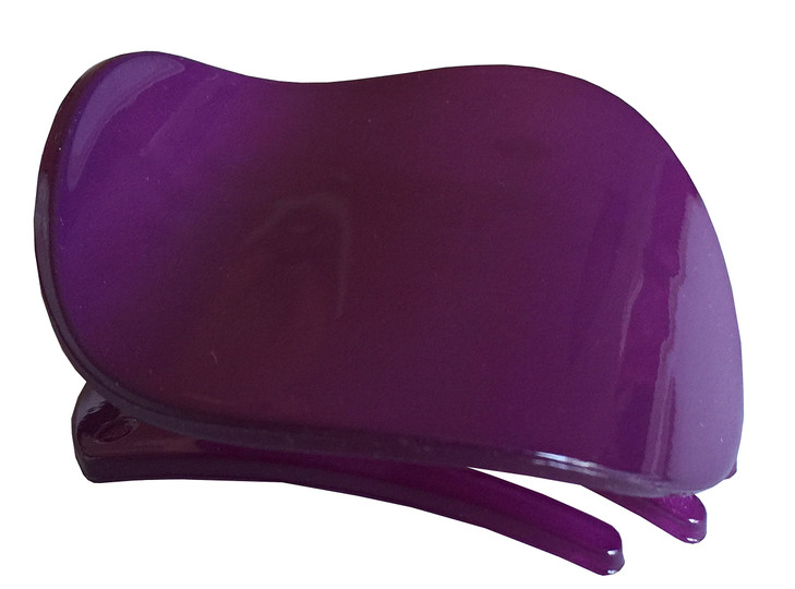 Parcelona France Onde Purple Plum Small 2 34 Celluloid Made in France Side Slide in Secure Grip Hair Updo Hinge Duck Hai