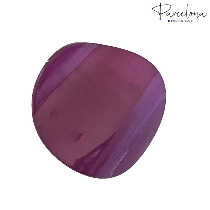 Parcelona France Onde Purple Plum Small 2 34 Celluloid Made in France Side Slide in Secure Grip Hair Updo Hinge Duck Hai