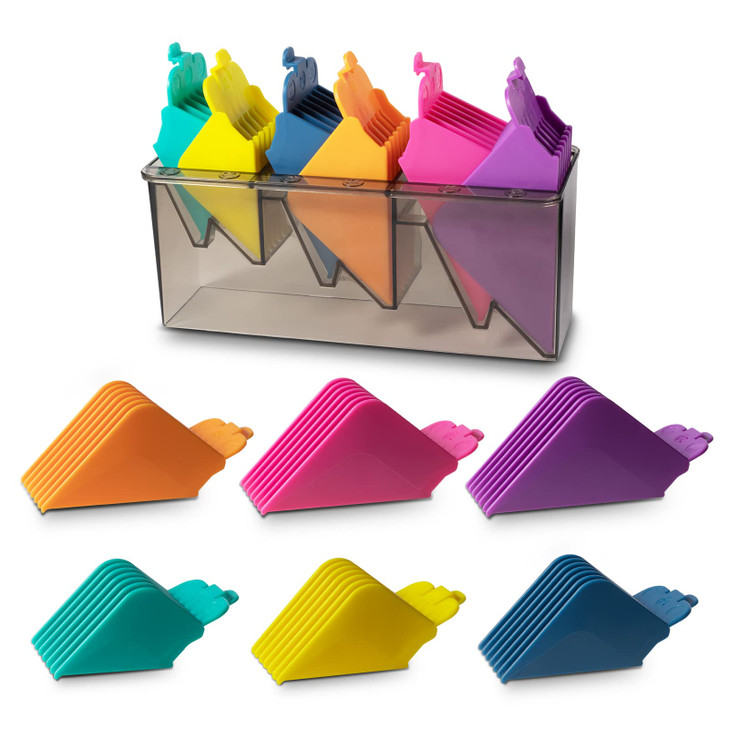 Clipper Guards Set 10 12 14 16 18 20 Compatible with Most Wahl Clippers Color Coded with Organizer Size 125 15 175 2 225