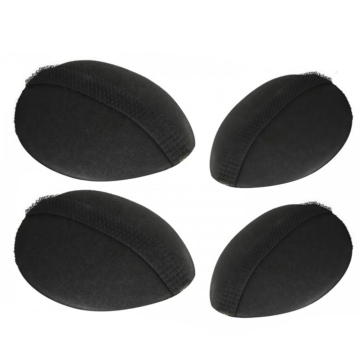 4Pcs 2 Large 2 Small Sponge Bump It Up Volume Hair Base Styling Insert Tool Hair Bun Maker and Accessories Black