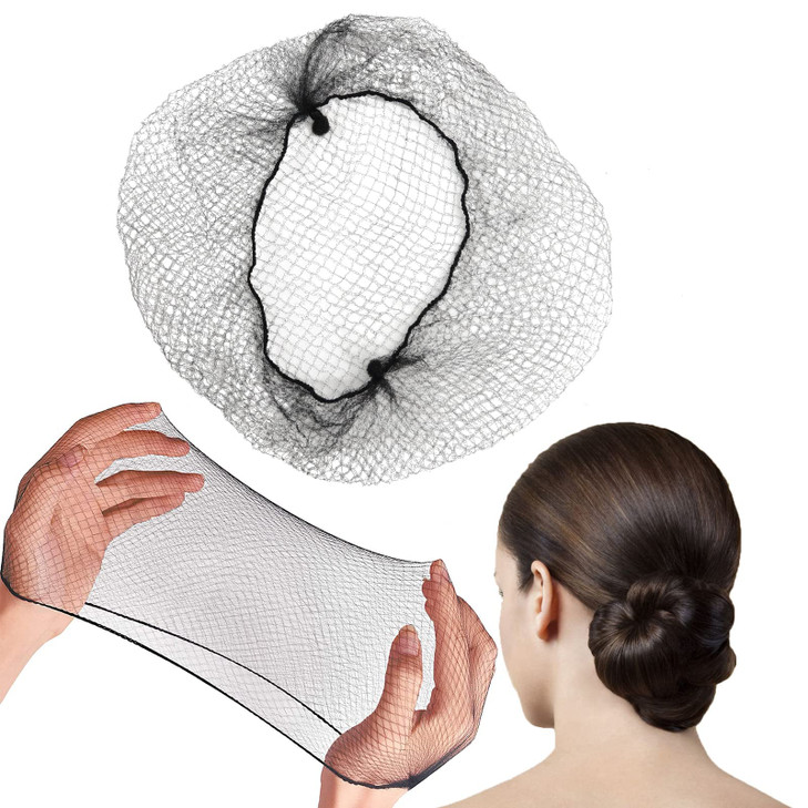 Hair Nets 20 PCS Smilco 22 Inches Elasticity Invisible Elastic Mesh Wig Nets for Hair Bun Making Ballet Dancer Kitchen F