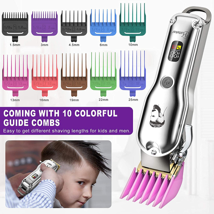 Hatteker Mens Hair Clipper Beard Trimmer Hair Trimmer for Men Cordless Clippers Professional Barbers Grooming Kit IPX7 W